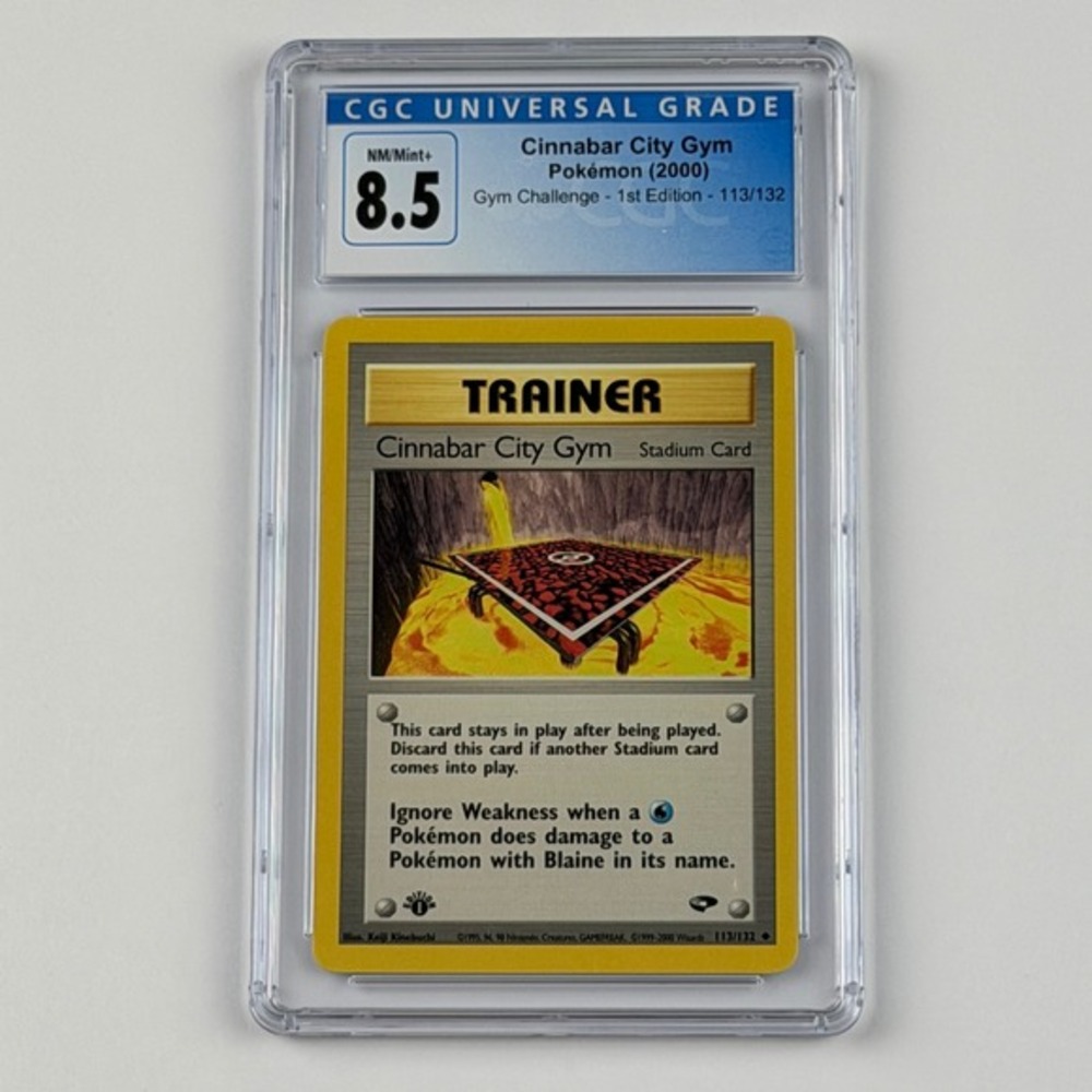 Cinnabar City Gym 1st Ed 113/132 CGC 8.5 NM/Mint+ TCG Pokemon Gym Challenge 2000